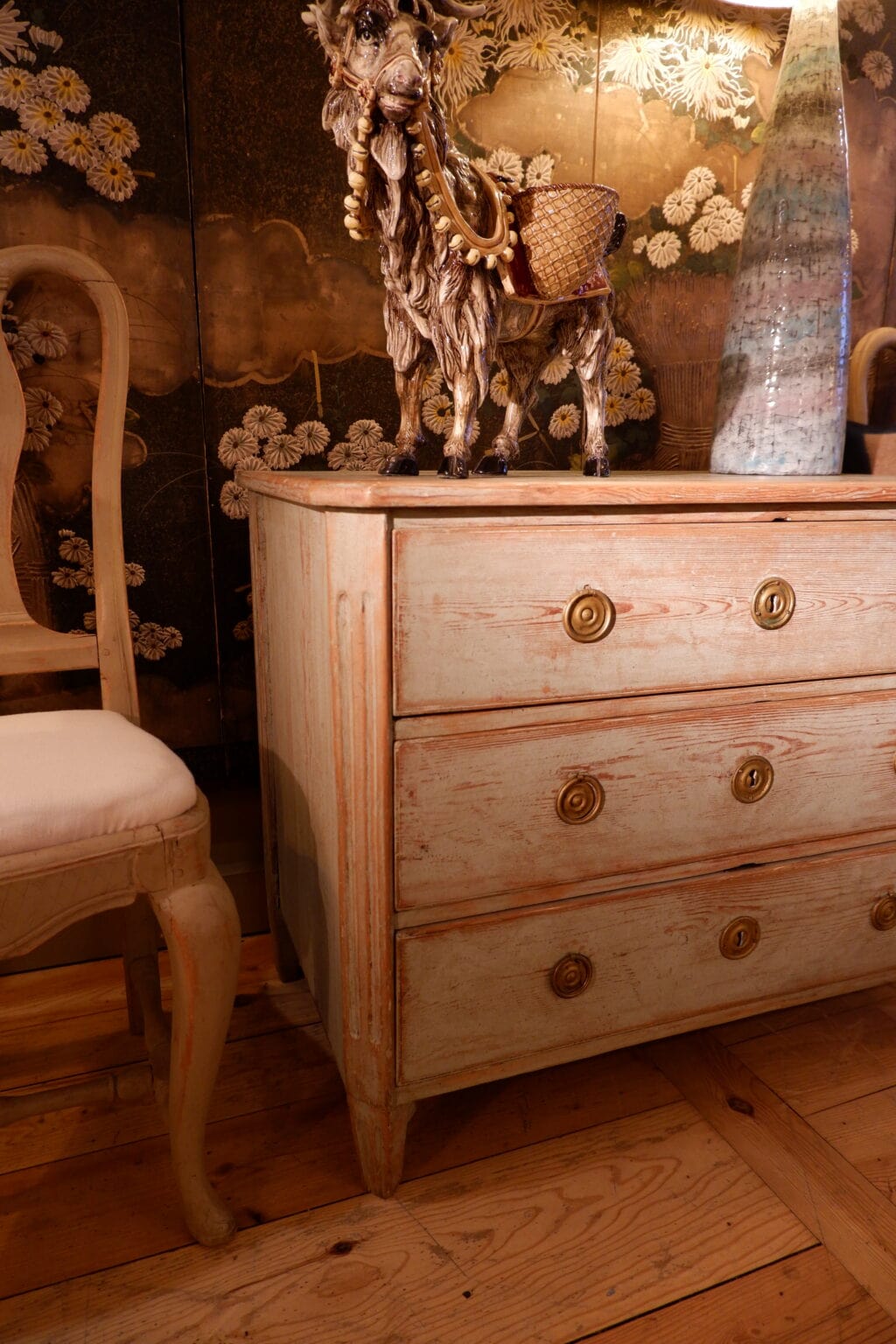 Commode gustavienne patine bleu ciel - Suède XIXe – Image 13