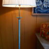 Paire de lampadaires Suédois patine vert de gris + A/J soie sauvage naturelle ca.1960 – Image 2