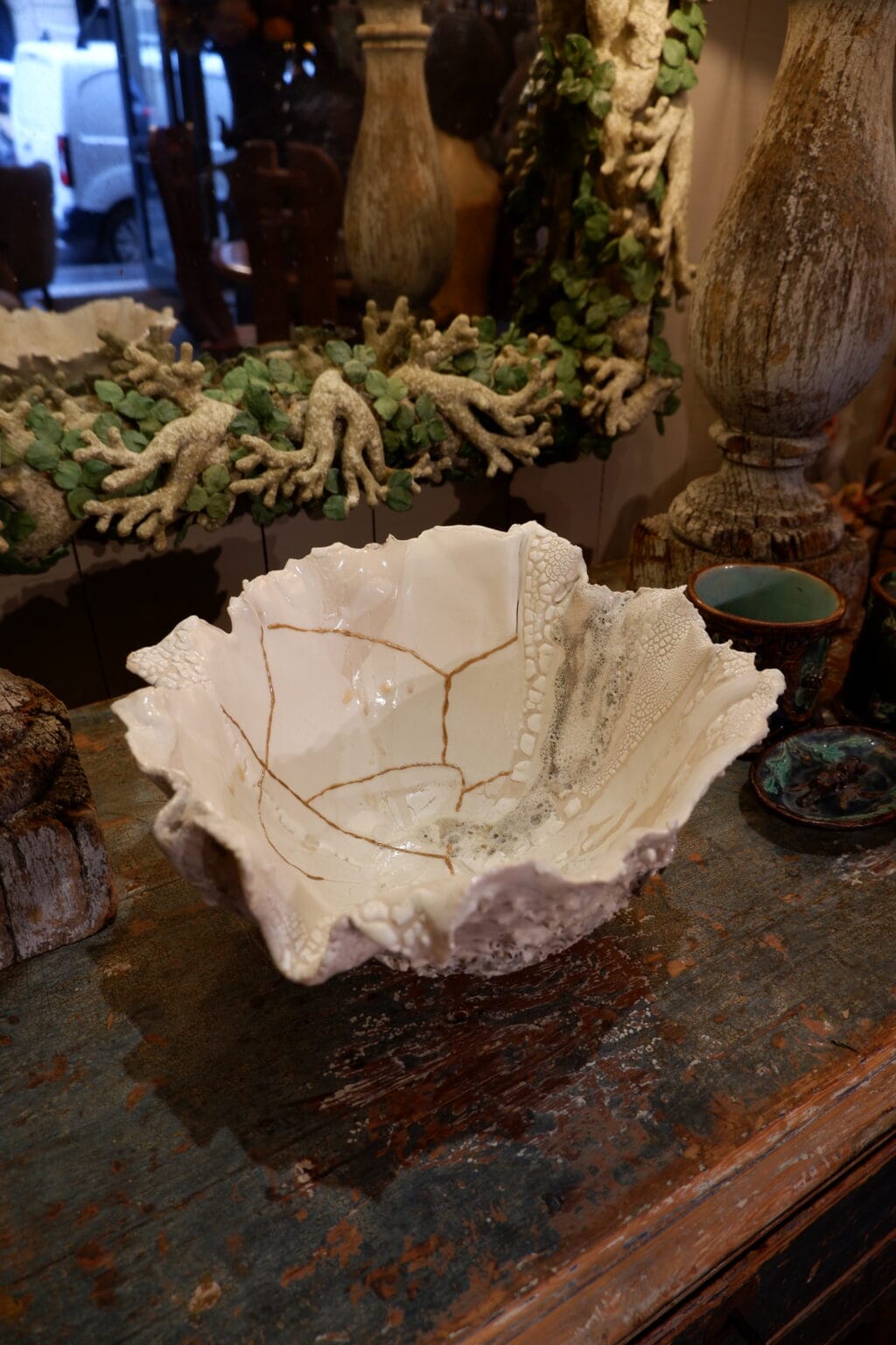 Grand Bol en porcelaine "Effet champigon" - Pièce unique – Image 2