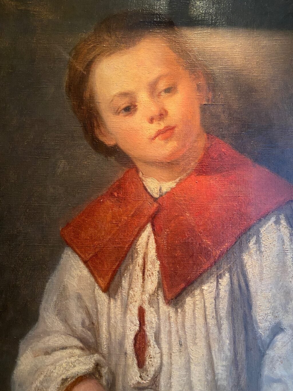 Portrait d'un enfant de choeur turiféraire par C.EHRENPOHL fin XIXe
