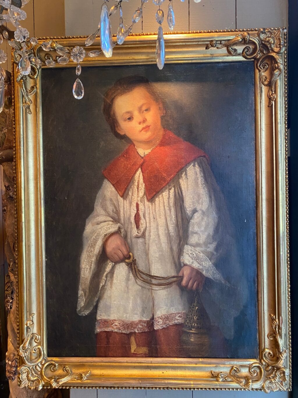 Portrait d'un enfant de choeur turiféraire par C.EHRENPOHL fin XIXe – Image 6