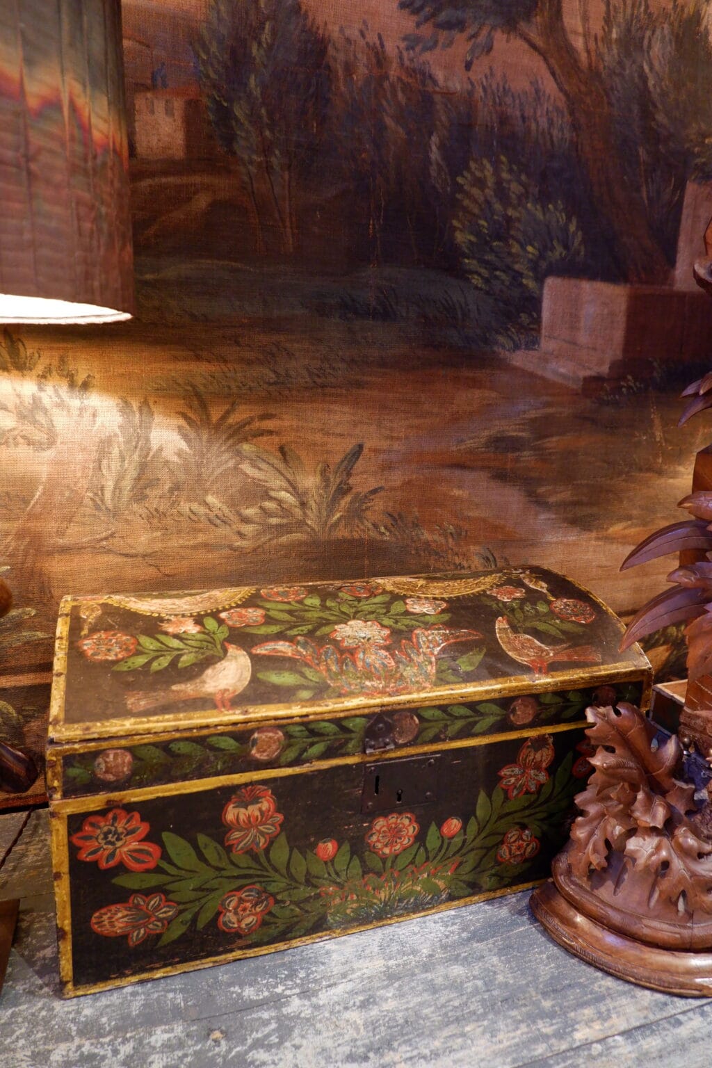 Coffres de mariage en bois peint "Normandie" - Art populaire XIXe – Image 4