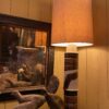 GRANDE LAMPE EN GRES MOTIF CALLIGRAPHIE PAR INGER PERSSON POUR RORSTRAND CA.1960