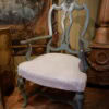 Fauteuil Vénitien laque bleu d'époque XIXE
