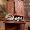 Secrétaire baroque en bois peint polychrome XIXe -