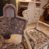 Paire de fauteuils de jardin en ciment dossier Papillon - Style Art Nouveau ca.1900 – Image 2