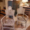 Paire de fauteuils de jardin en ciment dossier Papillon - Style Art Nouveau ca.1900