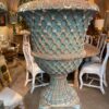 Rare paire de vases en fonte verte "décor treillage " - Angleterre  XIXe – Image 3