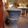 Rare paire de vases en fonte verte "décor treillage " - Angleterre  XIXe – Image 10