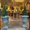 Rare paire de vases en fonte verte "décor treillage " - Angleterre  XIXe – Image 9