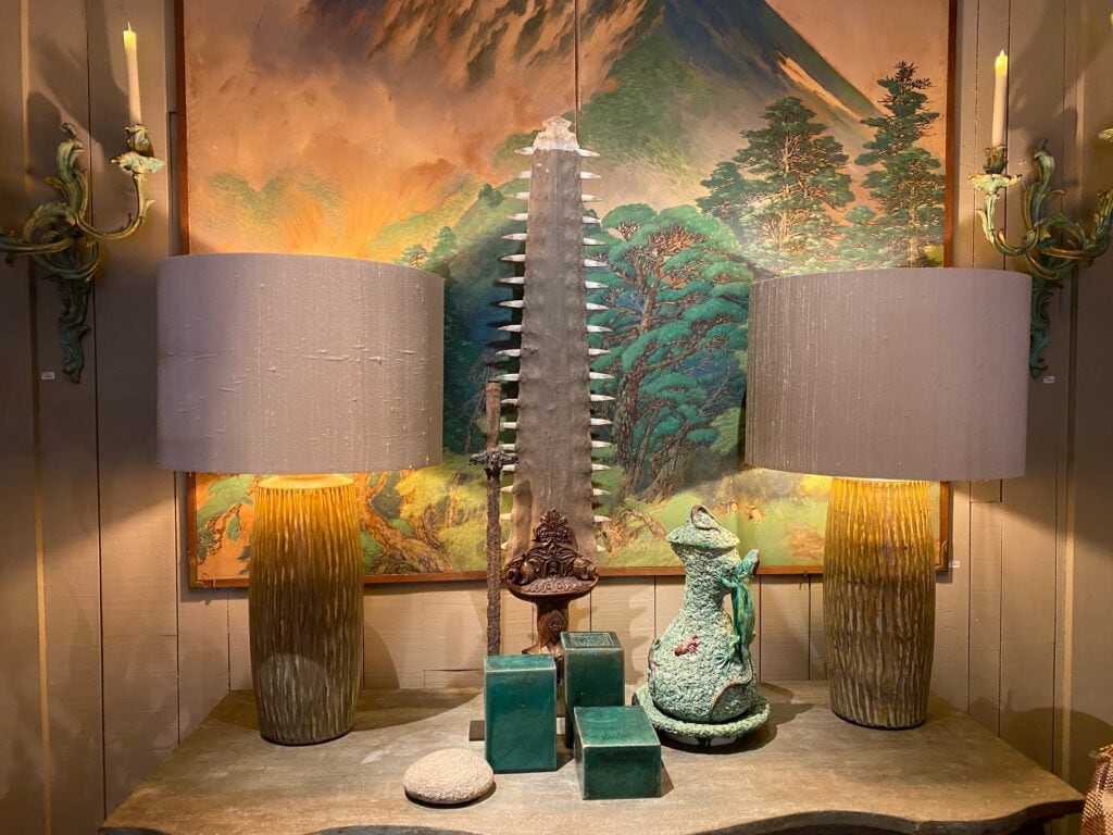 Very large celadon green ceramic lamp &quot;RUBUS&quot; by GUNNAR NYLUND -Sweden ca.1960