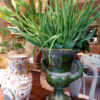 Elégant vase en terre cuité émail vert décor de masque soleil -France XIXe – Image 5