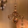 Lustre baroque Suédois "miniature" en laiton massif ca.1900
