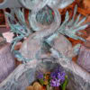 Fontaine "aux Dauphins & plantes aquatiques"  bronze à patine vert de gris  - France XIX – Image 6
