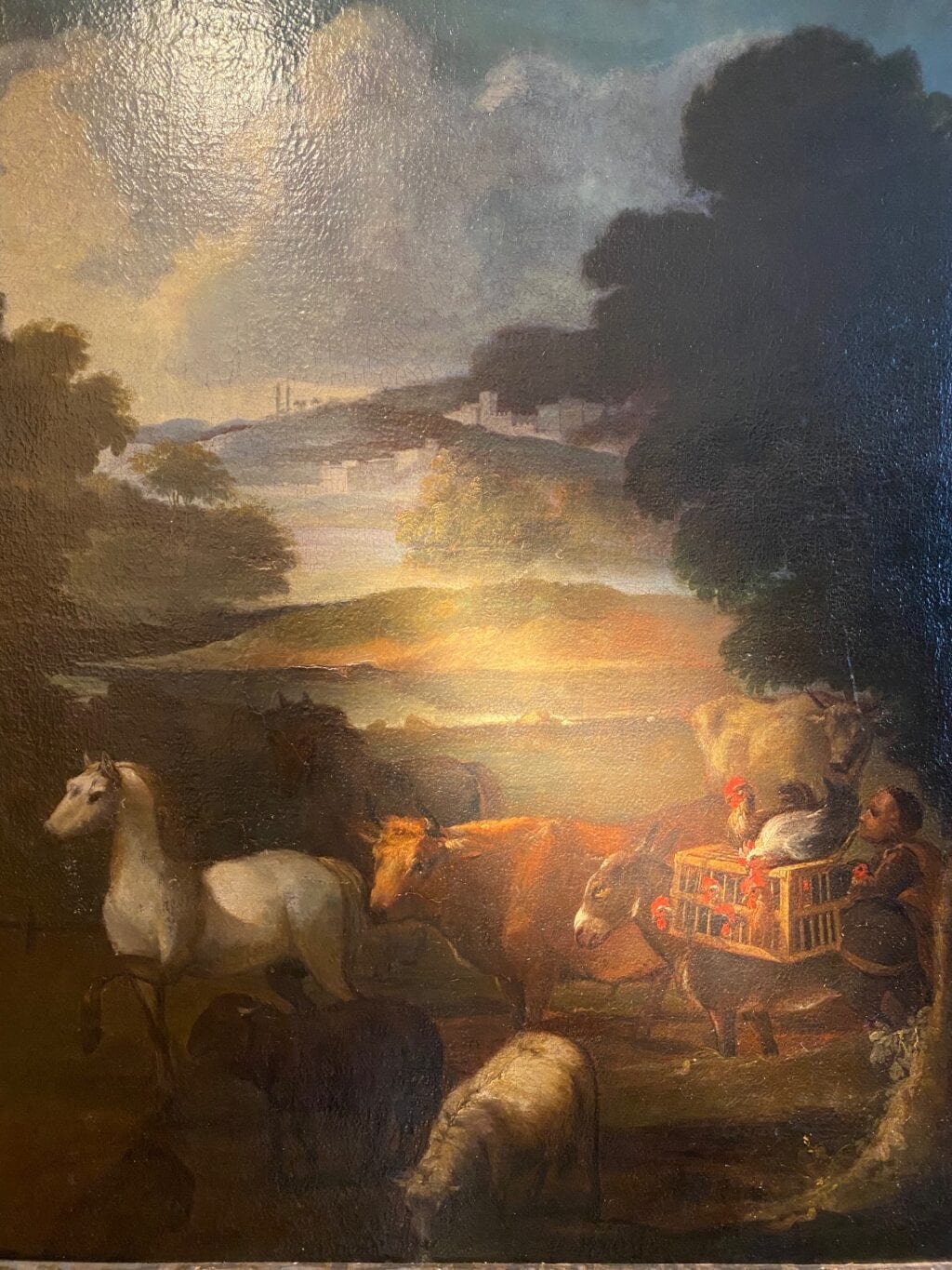 Huile sur toile "marchand d'animaux" ECOLE FRANCAISE du XVIIIème – Image 3