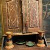 Paire de petits vases Medicis sur socle en terre mélée d'Apt - décor glands & feuilles de chêne -Début XIXe – Image 5