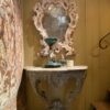 Console Suédoise en bois sculpté & peint décor faux marbre bleu pâle ca.1780 – Image 13