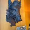 Tête de sanglier en bois sculpté - Ecole de Brienz XIXe
