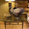 Table basse base en bronze motif liane de feuilles entrelacées et plateau en verre fumé grené - Ca1970 – Image 11