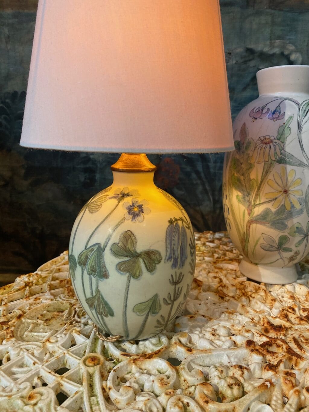 Lampe "primavera" décor peint à la main sur porcelaine par Carl Harry Stalhane - ca.1960 – Image 3