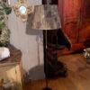 Lampadaire en métal laqué noir et laiton + AJ tissu -Suéde ca.1960 – Image 3