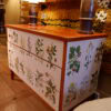 Commode 3 tiroirs recouverte des planches Botaniques "Flora" de Lindmans - Suède ca.1960 – Image 5