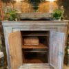 Buffet haut en bois peint patine vert de gris - Suède ca.1800 – Image 6
