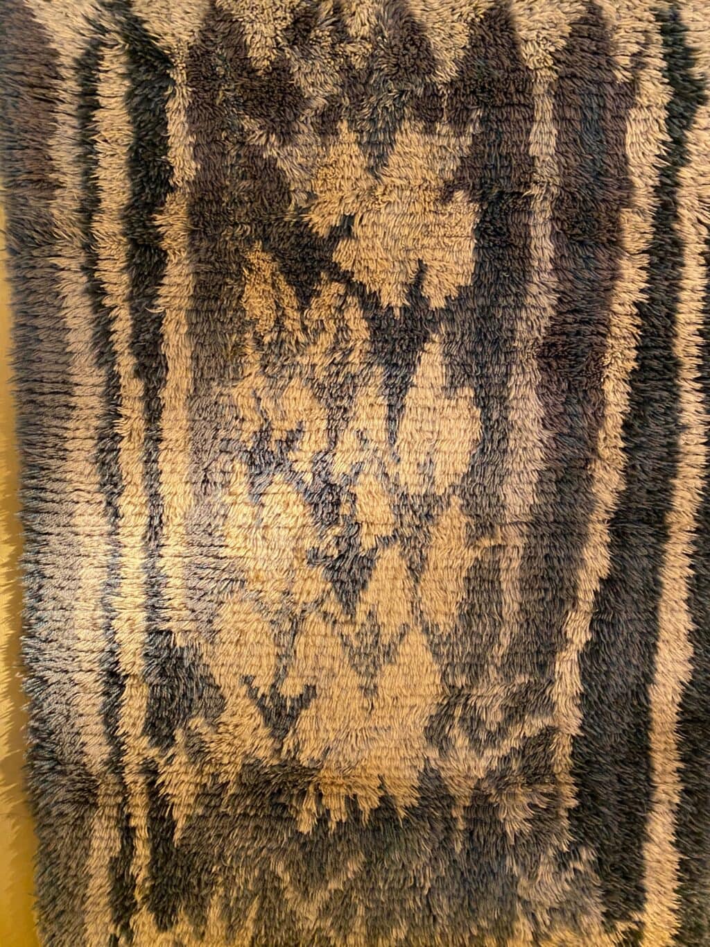 Tapis Rya gris bleu & motif ivoire - Finlande ca.1960 – Image 4