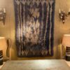 Tapis Rya gris bleu & motif ivoire - Finlande ca.1960