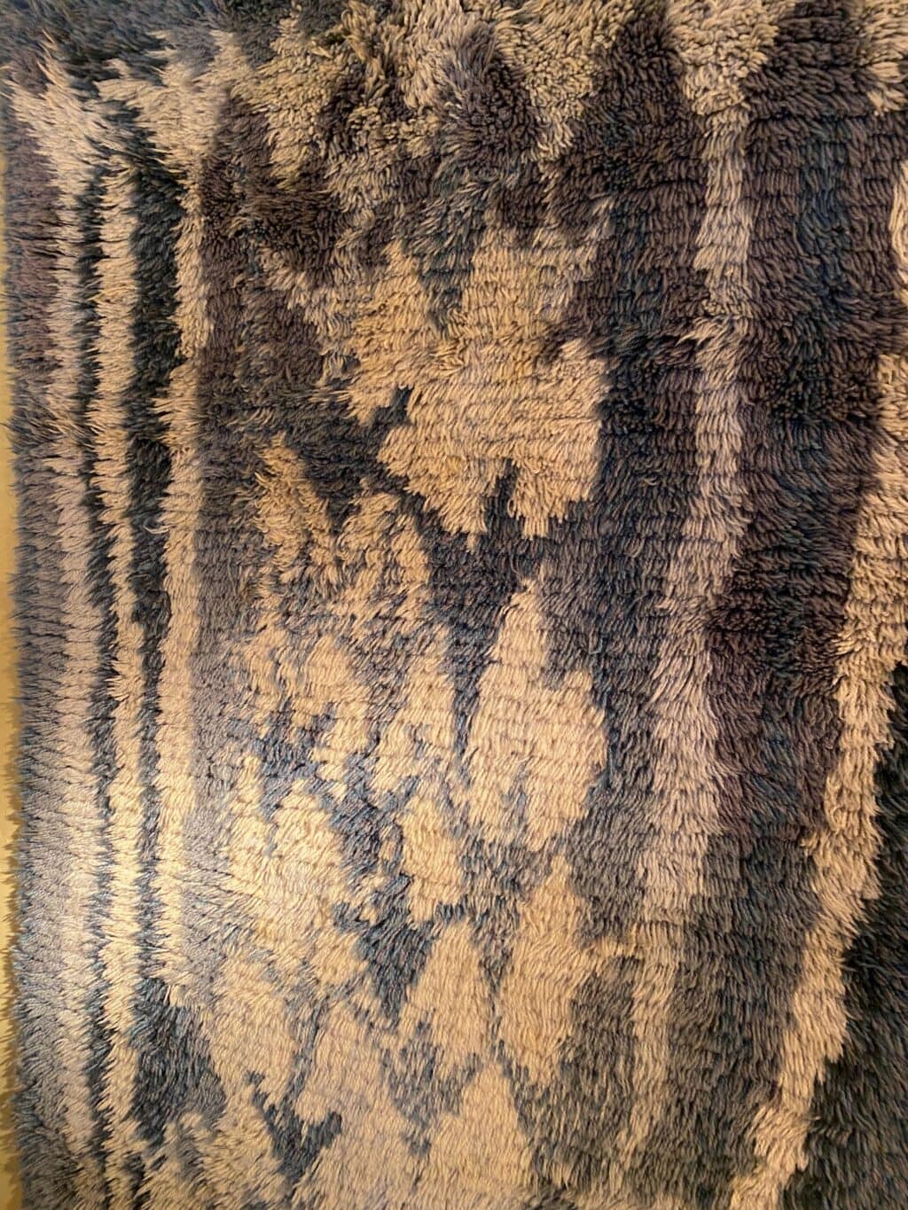 Tapis Rya gris bleu & motif ivoire - Finlande ca.1960 – Image 3