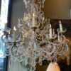 Trés grand lustre italien structure argentée à 12 bras - cristal et lames de verre Murano XIXe – Image 5