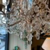Trés grand lustre italien structure argentée à 12 bras - cristal et lames de verre Murano XIXe – Image 4