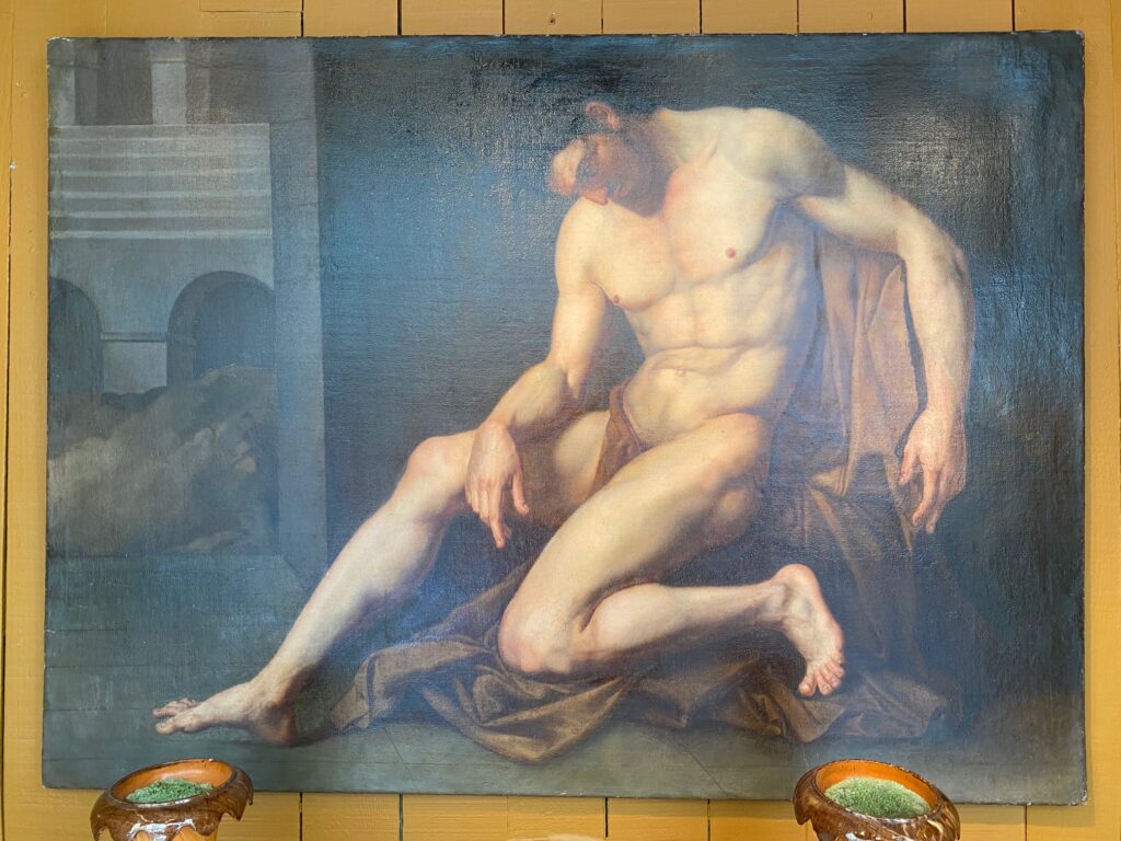 Etude académique d'homme nu assis - Huile sur toile- Italie début XIXe – Image 5