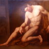 Etude académique d'homme nu assis - Huile sur toile- Italie début XIXe