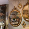 Paire de trés grands miroirs ovals en bois doré et sculpté- Italie XIXe – Image 9