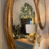 Paire de trés grands miroirs ovals en bois doré et sculpté- Italie XIXe – Image 3