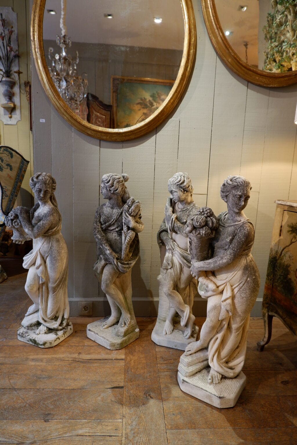 Suite des 4 saisons - Statues en pierre reconstituée- Italie ca.1900 – Image 2