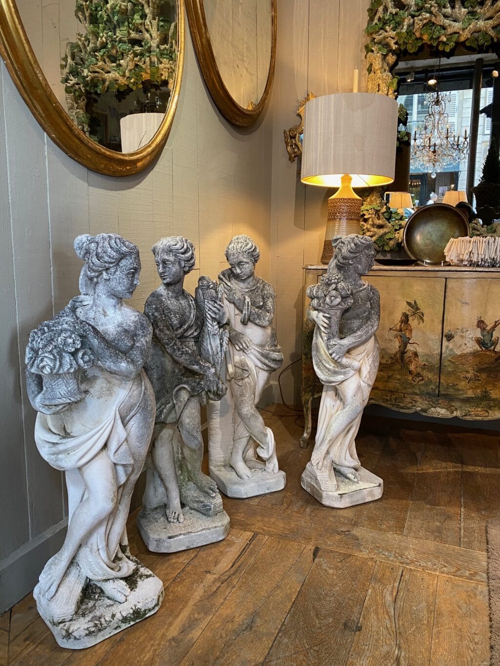 Suite des 4 saisons - Statues en pierre reconstituée- Italie ca.1900 – Image 5