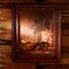 Huile sur bois nature morte au "chat, poissons et panier de légumes" - Italie XIXe