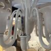 Lustre suspendu en verre blanc de Murano