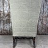 Fauteuil italien en cuir marron patiné style LOUIS XIII