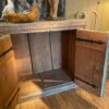 Buffet deux portes en bois peint blanc et bleu pâle- décor polychrome - XIXe – Image 5