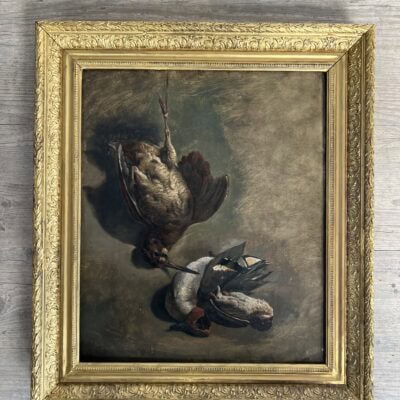Nature morte grive, sarcelle d'hiver huile sur toile