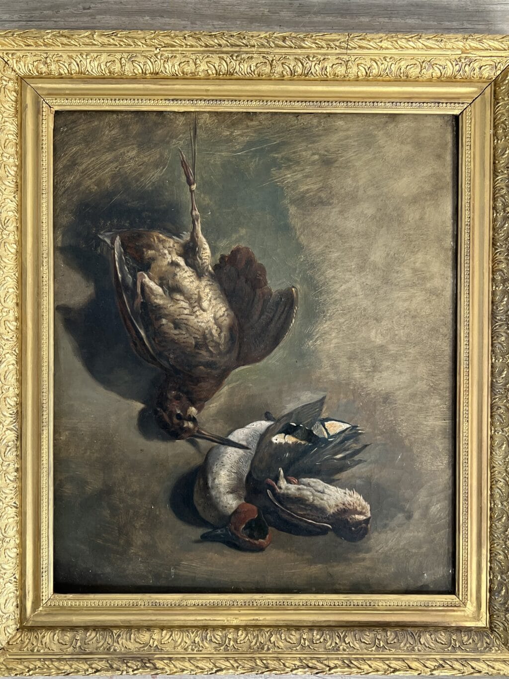 Nature morte grive, sarcelle d'hiver huile sur toile