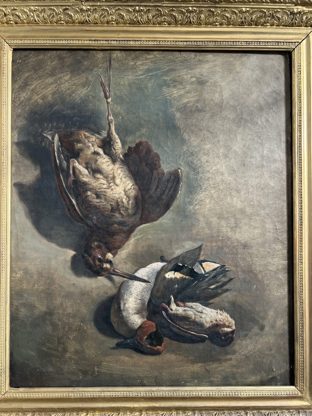 Nature morte grive, sarcelle d'hiver huile sur toile
