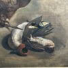 Nature morte grive, sarcelle d'hiver huile sur toile