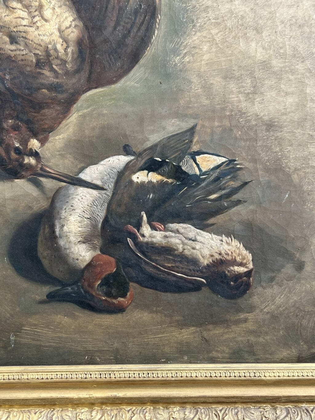 Nature morte grive, sarcelle d'hiver huile sur toile