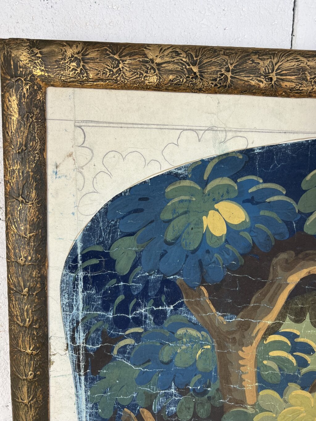 Etude De Tapisserie A La Gouache