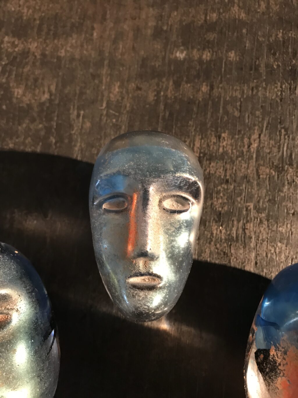 Trois Masques en Verre par Bertil Vallien pour Kosta Boda