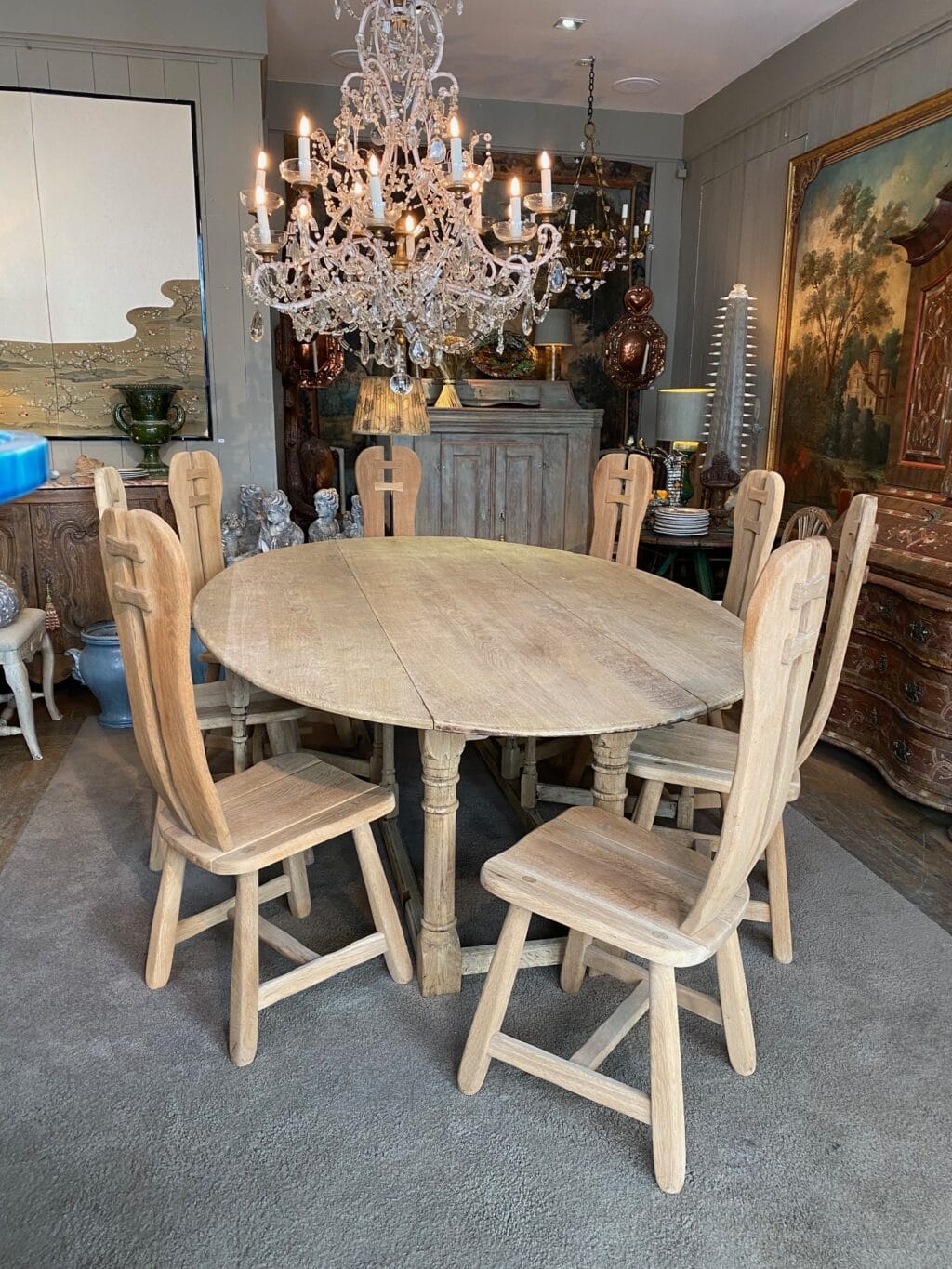 Grande table ovale dite "getleg" en chêne naturel - France XIXe – Image 8